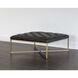 Endall 17 inch Antique Brass / Vintage Black Night Leather Ottoman